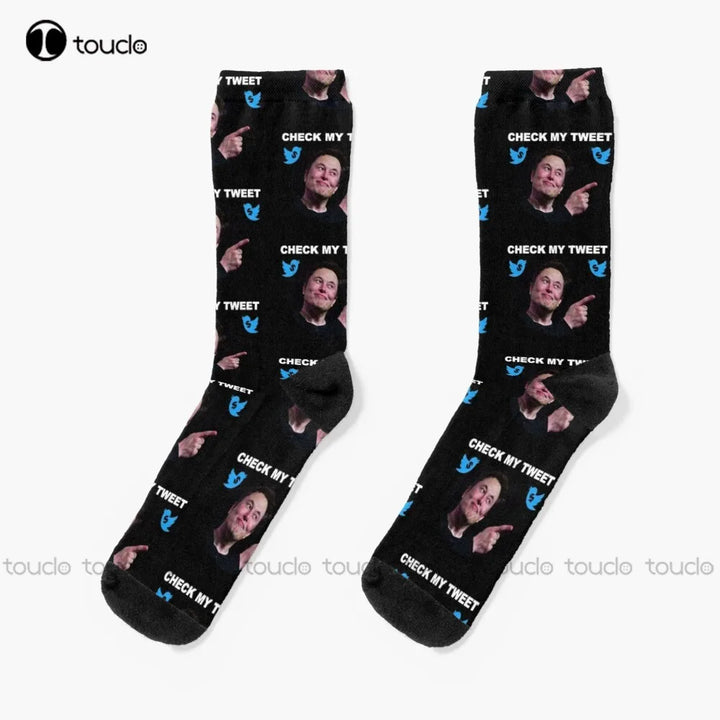 Elon Musk Tweet Crew Socks – Funny Gift | Merchelon.com