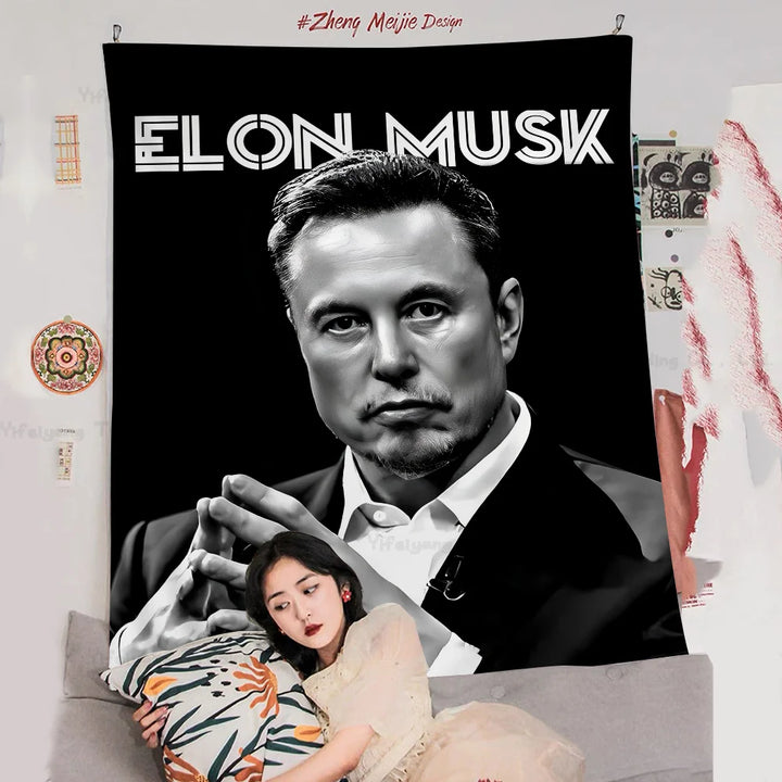 Buy Elon Musk Hippie Wall Tapestry | Merchelon.com