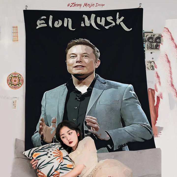 Buy Elon Musk Hippie Wall Tapestry | Merchelon.com