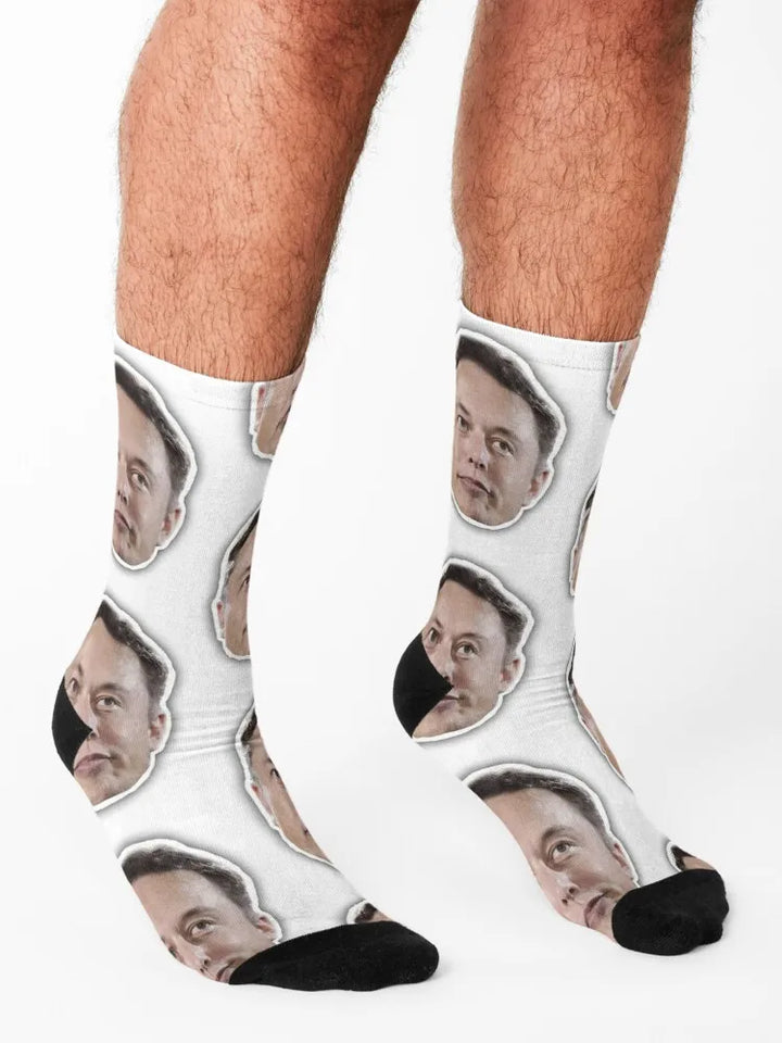 Elon Musk Face Crew Socks | Merchelon.com