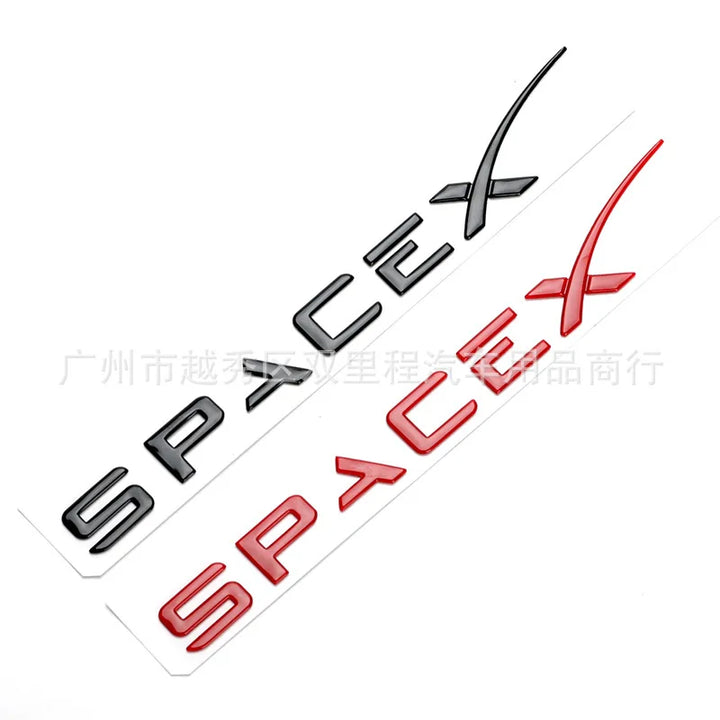 SpaceX Zinc Alloy Letter Emblem – Tesla Sticker – Merchelon