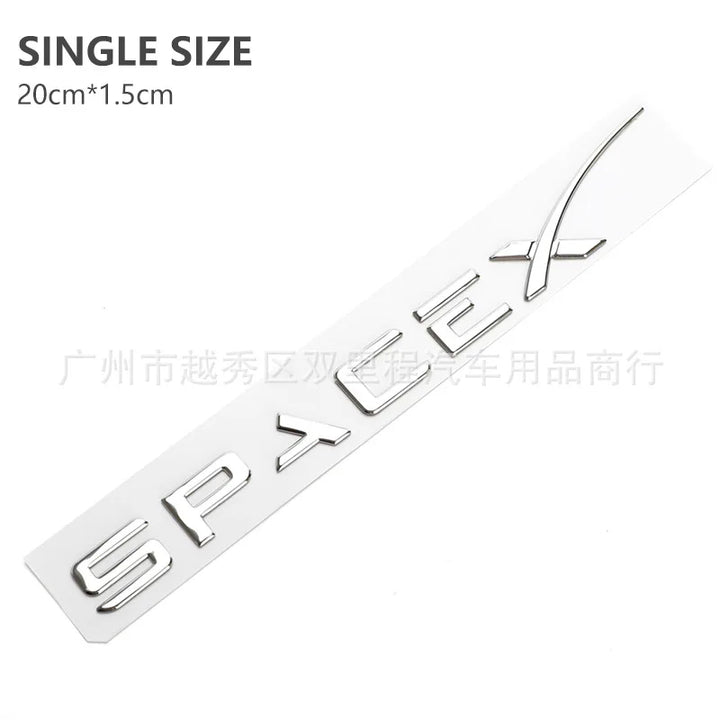 SpaceX Zinc Alloy Letter Emblem – Tesla Sticker – Merchelon