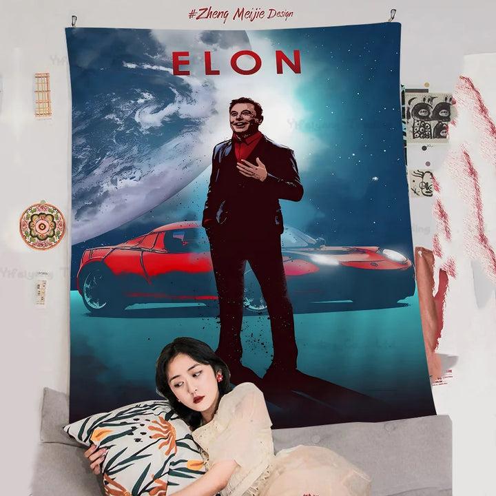 Buy Elon Musk Hippie Wall Tapestry | Merchelon.com