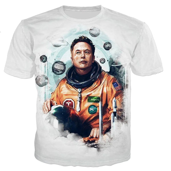 Elon Musk 3D Printed T-Shirt - Oversized Tee | Merchelon.com