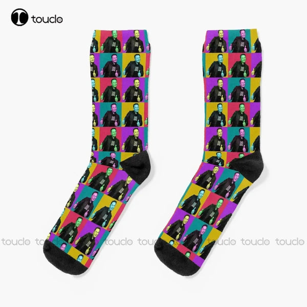 Elon Musk Pop Art Socks – 360° Digital Print Unisex Socks for Adults & Teens