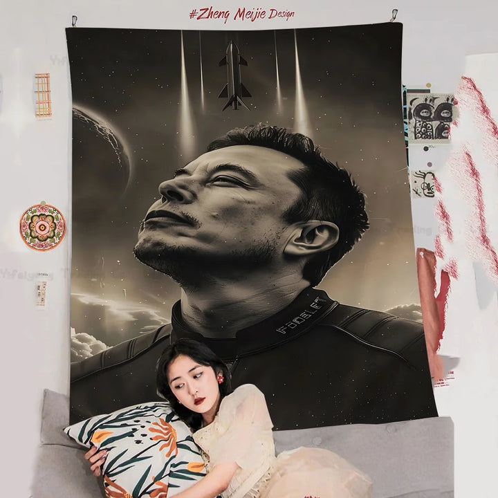 Buy Elon Musk Hippie Wall Tapestry | Merchelon.com