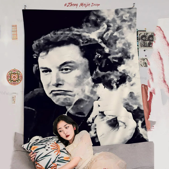 Buy Elon Musk Hippie Wall Tapestry | Merchelon.com