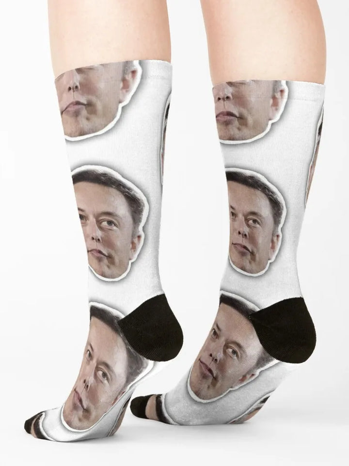 Elon Musk Face Crew Socks | Merchelon.com