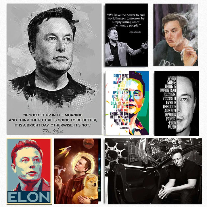 Buy Inspirational Elon Musk HD Canvas Poster | Merchelon.com