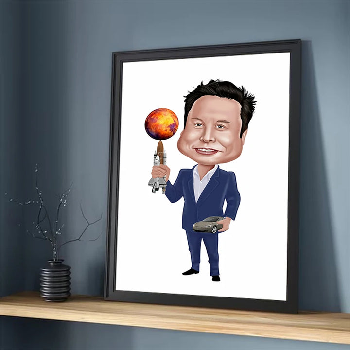 Elon Musk Canvas Wall Art - Home & Room Decor | Merchelon