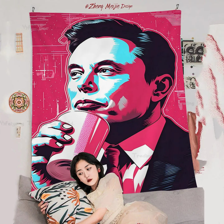 Buy Elon Musk Hippie Wall Tapestry | Merchelon.com