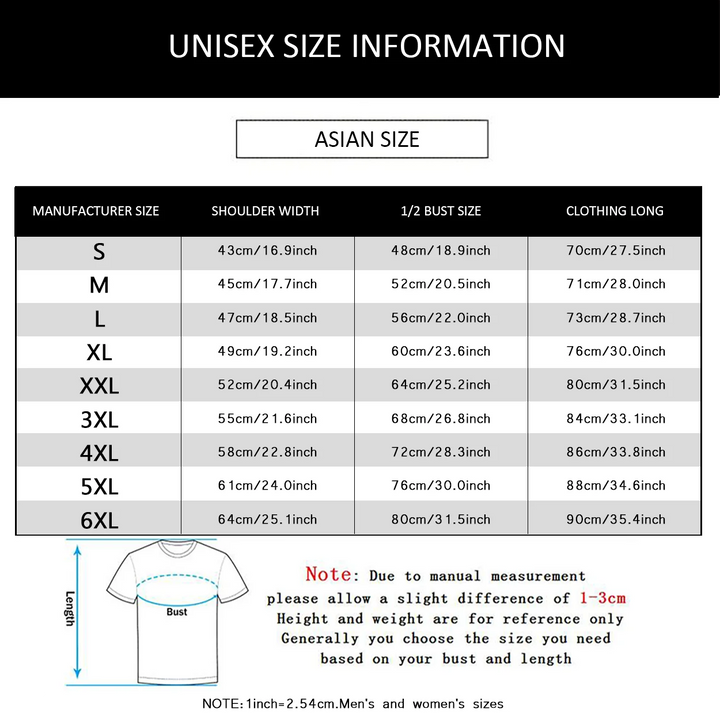 Unisex Size Information
