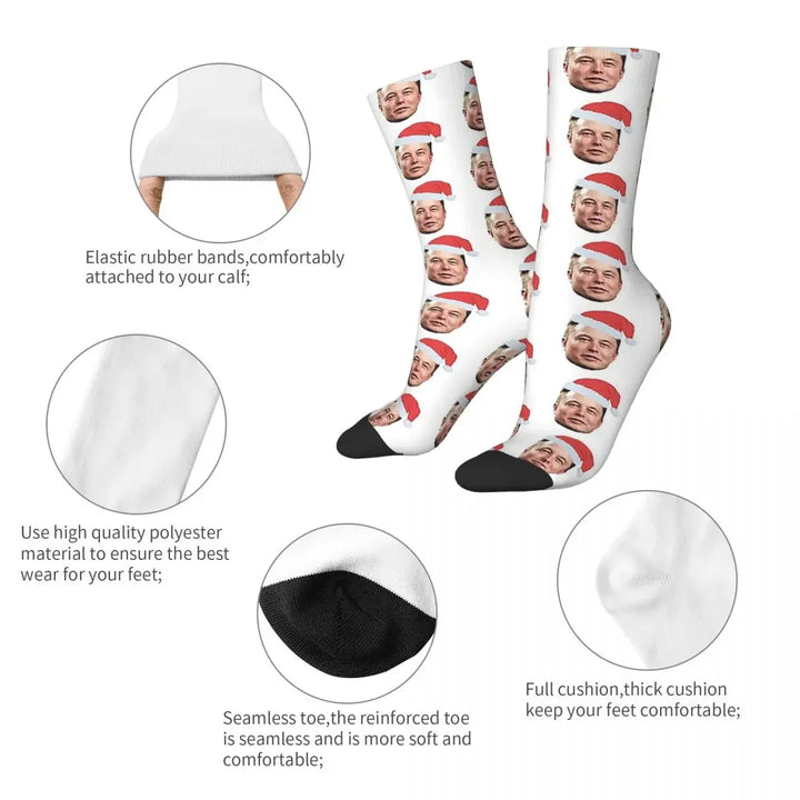 Elon Musk Harajuku Socks - Sweat-Absorbing & Comfy